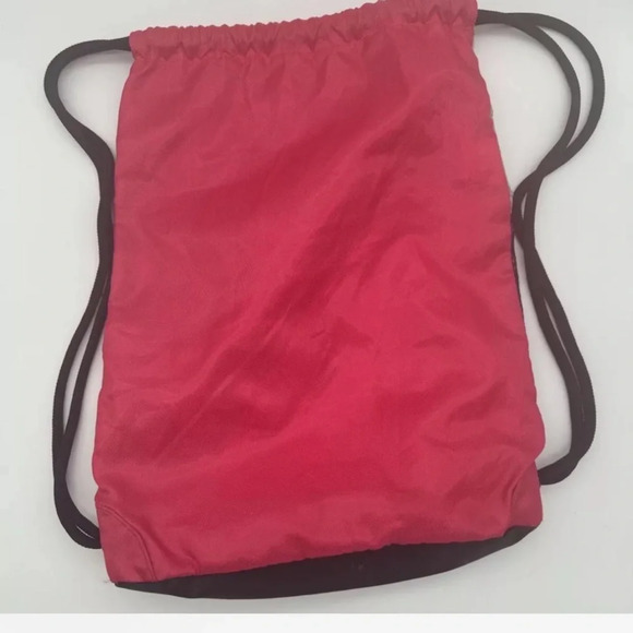 Adidas Cinch Sack Drawstring Backpack Sling Gym Bag Pink neon Yellow Neon Zip - Picture 3 of 6